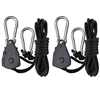 Hydro Crunch 1/8 Inch Heavy Duty Ratchet Hanger Adjustable Grow Light Rope Clip Carabiner Light Hanger Pair