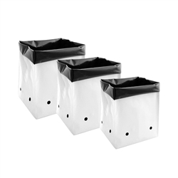 Hydro Crunch 3 Gal. 5 Gal. 7 Gal. B&W PE Grow Bag Set (5-Pack Per Size)