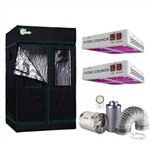 1200-Watt Equivalent Grow/Bloom Full Spectrum LED Plant Grow Light Fixture with Grow Tent and Ventilation System