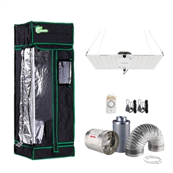 200-Watt Equivalent White Light Full Spectrum LED Plant Grow Light Fixture with Grow Tent and Ventilation System