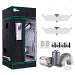 400-Watt Equivalent White Light Full Spectrum LED Plant Grow Light Fixture with Grow Tent and Ventilation System
