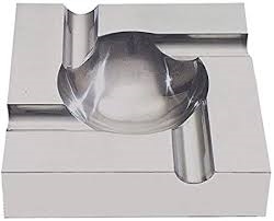 Contemporary Brushed Aluminum 4 Cigar Ashtray