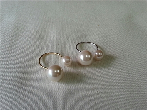 (4th Reorder) Pearl Open Ring (Silver/Gold)