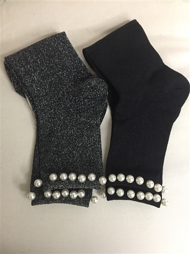 (Pre-Order) Pearl Socks (Gray/Black) (will ship within 1~2 weeks)