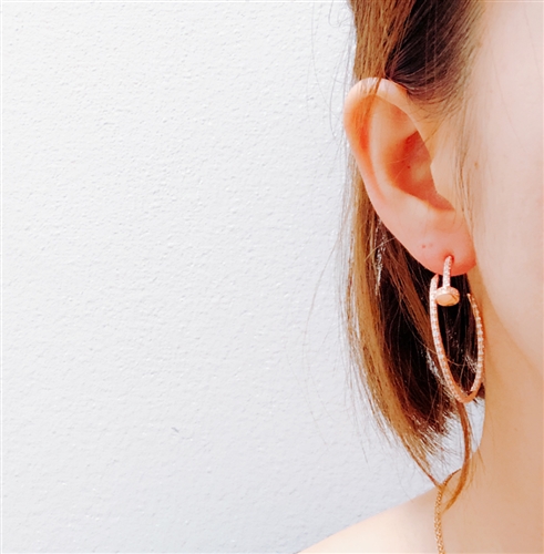 (Best; Back-Order) Nail Earring (Silver/Rose Gold) (will ship within 1~2 weeks)