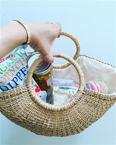 (BEACHDAYSPECIAL) Beach Straw Bag (Ivory Inner Bag)