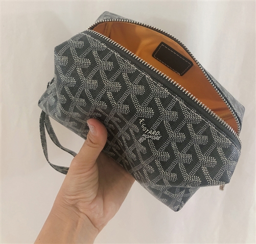 Gray Print Cosmetic Pouch