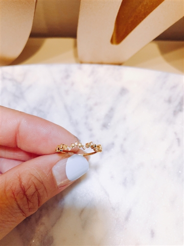 Yellow Gold Color Cubic Ring