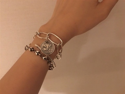 Coin Silver 925 Bracelet (Silver/Gold)  (will ship within 1~2 weeks)