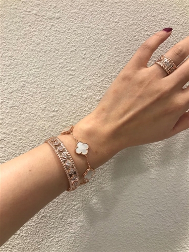 RoseGold Clover Bracelet (Silver 925 Chain) (will ship within 1~2 weeks)