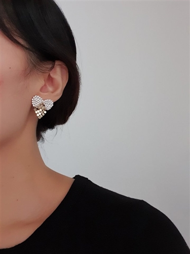 Heart Jewel Earrings (will ship within 1~2 weeks)