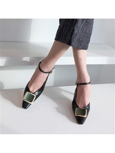 High Quality Sling Back (Black/Ivory) (230~250) (will ship within 1~2 weeks)