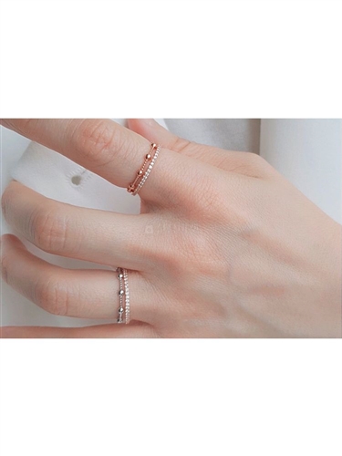 Dot Guide Silver 925 Ring (Silver/RoseGold) (11/13/15/17) (will ship within 1~2 weeks)