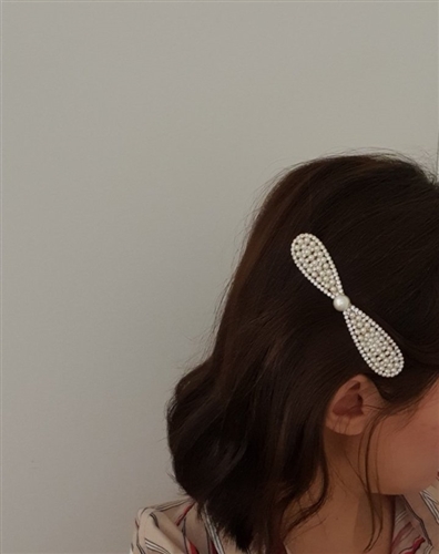 Pearl Ribbon Hair Pin - Made in Korea (will ship within 1~2 weeks later)
