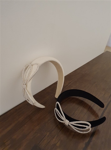 Ribbon Headband (Black/Ivory) (will ship within 1~2 weeks later)