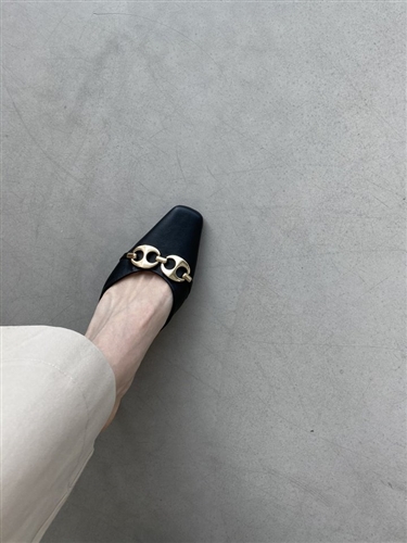 Best Mule 5cm Heels (Beige/Black) (230~250) (will ship within 1~2 weeks later)