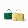 Fur Tote and Pouch Set (Brown/Green/Yellow) (will ship within 1~2 weeks)