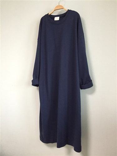 Navy Cotton 100 Clean Boxy Dress