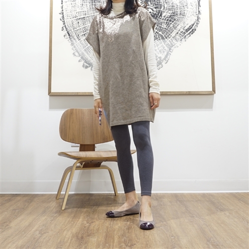 Brown Spangle Knit Dress