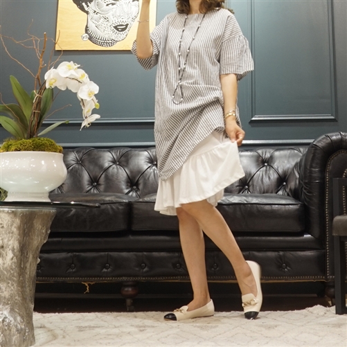 (Best; 3rd Reorder) Ivory Frill Cotton Dress