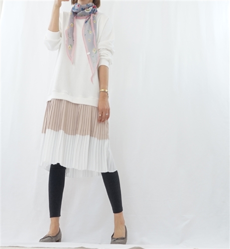(Best; 2nd Reorder) Beige Pleated Layered Dress