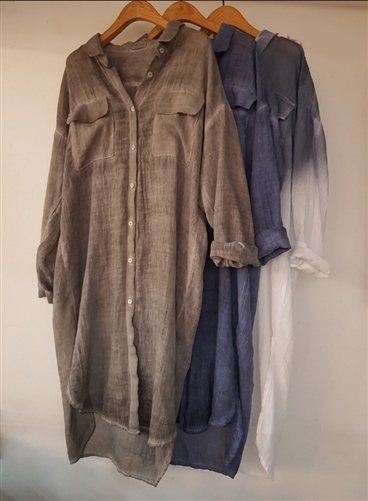 (Pre-Order) Washing Shirt Dress(Charcoal/Navy/Gradation) (will ship within 1~2 weeks)