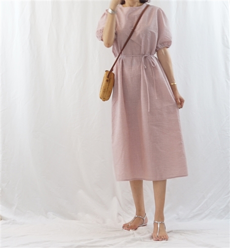 (Best; 3rd Reorder) Pink Check Dress