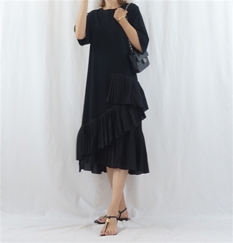 (Best; 3rd Reorder) Black Ruffle Dress