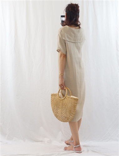 (Best; 2nd Reorder) Beige Collar Dress