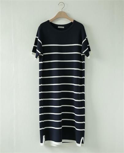 (Pre-Order) Navy Stripe Knit Dress (will ship within 1~2 weeks)