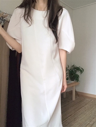 (Pre-Order) Ivory Puff Shoulder Dress (will ship within 1~2 weeks)