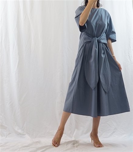 (Best; 2nd Reorder) Blue Ribbon Tied Dress