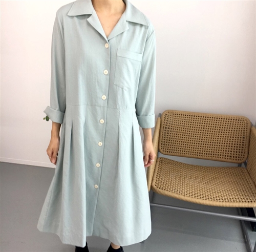 (Pre-Order) Mint Clean Cotton Dress (will ship within 1~2 weeks)
