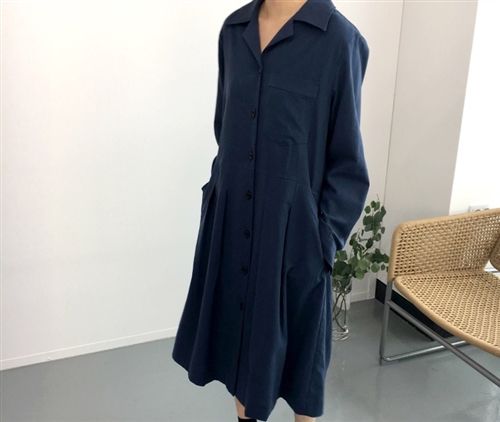 (Pre-Order) Navy Clean Cotton Dress (will ship within 1~2 weeks)