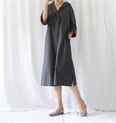(Best; 3rd Reorder) Charcoal Unique Sleeve Dress