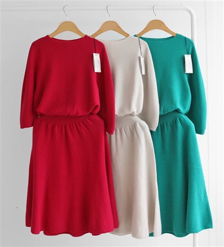 (Pre-Order) WholeGarment Puff Lovely Dress (Ivory/CherryPink/Green) (will ship within 1~2 weeks)