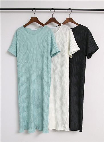 Wrinkle Dress (Ivory/Black/Mint) (will ship within 1~2 weeks)