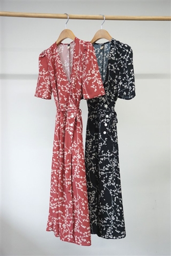 (Our Choice) Rou Dress (Pink Holly/Black Holly) (S/M) (will ship within 1~2 weeks)