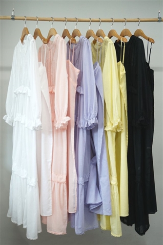 Etoil Lace Dress (Inner Dress Included) (White/Pink/Gray/Yellow/Black) (will ship within 1~2 weeks)