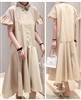 Ruffle Sleeve Dress (Beige/Black/Ivory) (will ship within 1~2 weeks)