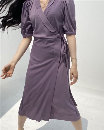 Louis Dress (Black/Violet) (will ship within 1~2 weeks)