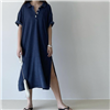 Navy Button Dress (will ship within 1~2 weeks)