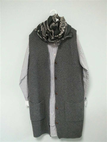 Charcoal Long Vest