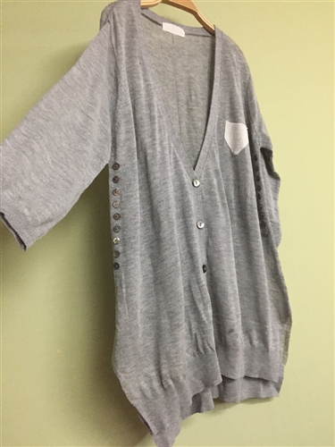 Gray Buttons Cardigan