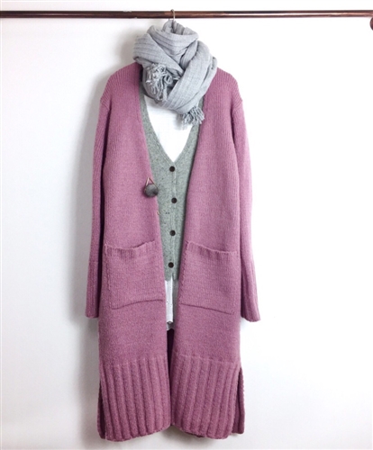 (Pre-Order) Alpaca Cardigan (Green/Pink/KhakiGray) (will ship within 1~2 weeks)