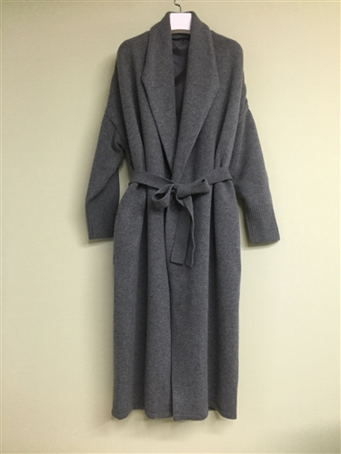 (Pre-Order) Charcoal Cashmere + Merino Wool Knit Coat (will ship within 1~2 weeks)