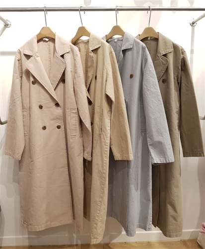 (Pre-Order) Clean Cotton Trench Jacket (Pink/Beige/SkyBlue/Khaki) (will ship within 1~2 weeks)