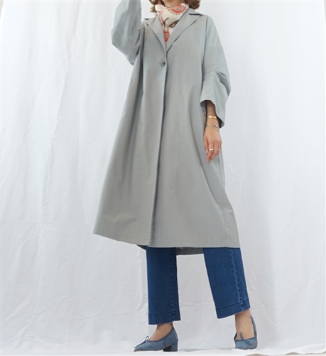 (Best; 3rd Reorder) Gray Unique Sleeve Long Jacket