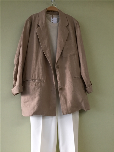 (Pre-Order) Beige Linen Jacket (will ship within 1~2 weeks)
