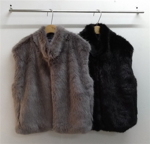 (~11/02) Faux Fur VEST (Black/Gray) (will ship within 1~2 weeks)